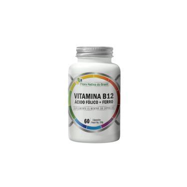 Imagem de Vitamina B12 Metilcobalamina + Ácido Fólico + Ferro 60 caps Flora Nativa-Unissex