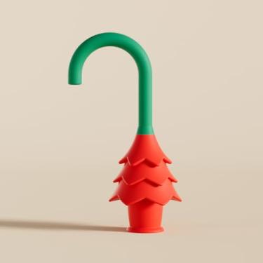 Imagem de 1 batente de porta de silicone em forma de guarda-chuva anti-beliscar protetor de dobradiça, clipe de porta pendurado para segurar Ajar evita batidas para escritório em casa, vermelho