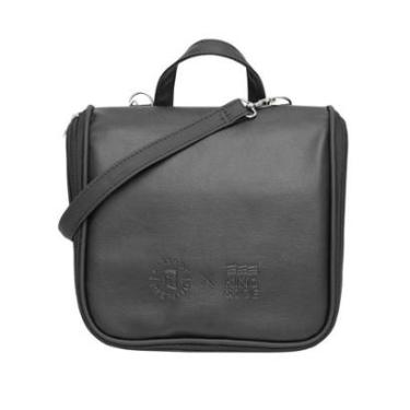 Imagem de Necessaire King & Joe Couro Masculina Viagem Barba de Respeito Preta-Masculino