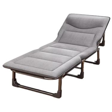 Imagem de Cadeira Espreguiçadeira Cama Portátil Dobrável, 200kg, Ajustável para Escritório, Camping e Hospital (190x68x30cm)