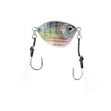 Imagem de AnglerCo Imposter Jig – Isca de jigging Color Pinfish Slow Pitch Flutter para água salgada – Colher de pesca costeira e offshore para pargo, garoupa, atum, mais (70 gramas)