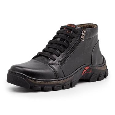 Imagem de Bota Frontinni Coturno Cano Alto Em Couro Palmilha Gel Zíper Masculina-Masculino