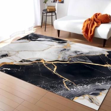 Imagem de Indooe Tapetes de área abstrata textura de mármore tapete para sala de estar com suporte antiderrapante TPR tapete grande macio para escritório, quarto, decoração de casa, arte moderna em pedra em