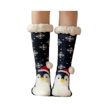 Imagem de Casaco de Pelúcia Feminino para Inverno - Pinguim, Veado, Urso - Quent