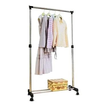 Imagem de Cabideiro de Aço Inox com Rodas 160x80x42cm - Wincy (OGA03009)