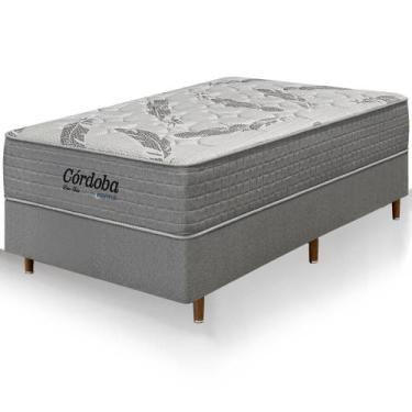 Imagem de Cama Box Solteiro Colchão Córdoba Molas Ensacadas Duo Face 88x188x70cm