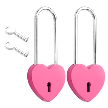 Imagem de YAODHAOD Cadeado de coração Love Lock com chaves, presente romântico para casais para aniversários, dia dos namorados, casamento - cadeado em forma de coração, lembrança de relacionamento de longa
