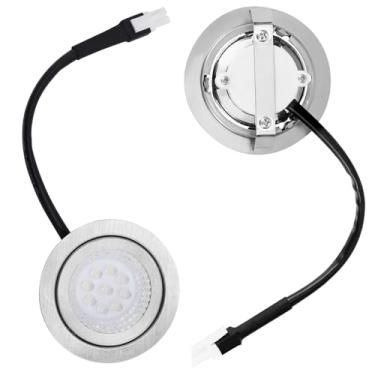 Imagem de Gosknor 2 peças de lâmpadas de exaustor, exaustor de aço inoxidável, luz LED embutida para cozinha, substituição DC 12V 6500K, acessórios para fogão e cozinha