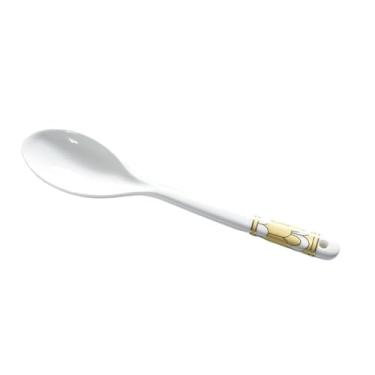 Imagem de Colheres de Jantar Colher de café branco cabo cerâmica colher chá açúcar sorvete do deserto mexendo sopa talheres(Yellow,Grande)