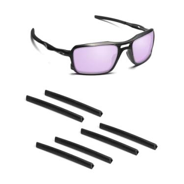 Imagem de Handwith 3 pares de meias de silicone macio para óculos de sol Oakley Triggerman OO9266/Triggerman Asian Fit OO9314, antiderrapante, ajuste confortável, peças sobressalentes, kit de substituição preto