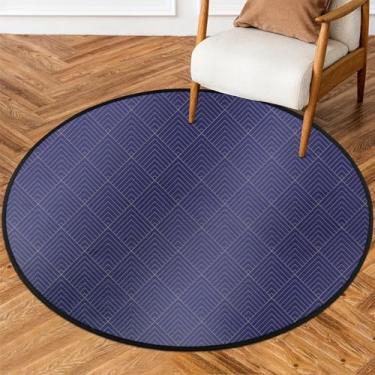 Imagem de Tapete redondo roxo com estampa abstrata, tapete circular antiderrapante, lavável, tapete circular para interior, quarto, berçário, sala de estar, cozinha, banheiro, entrada, decoração de casa