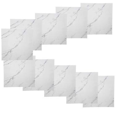 Imagem de Placa Adesiva Autocolante Marmore Falso Kit 10 Uni Papel Parede Decoraçao Sala Estar Cozinha Banheiro Obra Reforma Casa