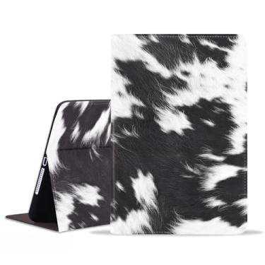 Imagem de ZXHSBROK Capa para Samsung Galaxy Tab S9 11 polegadas 2023 (modelo: SM-X710/X716B/X718U) - Capa fólio dobrável de couro PU fina com hibernar/despertar automático, estampa de vaca