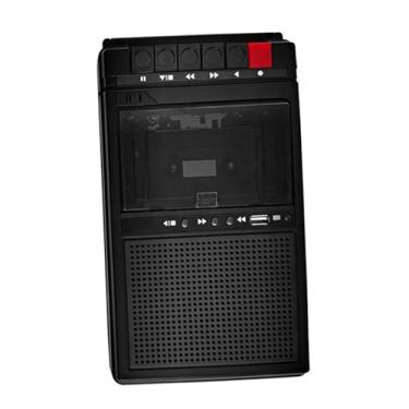 Imagem de AsrMyjcx Toca-fitas portátil MP3 Áudio Música Estéreo Alto Desempenho Pequeno Alto-falante embutido Toca-fitas Presente Homens Mulheres Ao ar livre, Preto