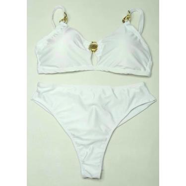 Imagem de Biquíni plus size argola com bojo cintura alta alça corrente - Tropica