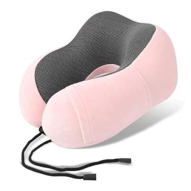 Imagem de Almofada para pescoço Almofada de viagem Almofada de descanso Almofada de viagem(Rosa)