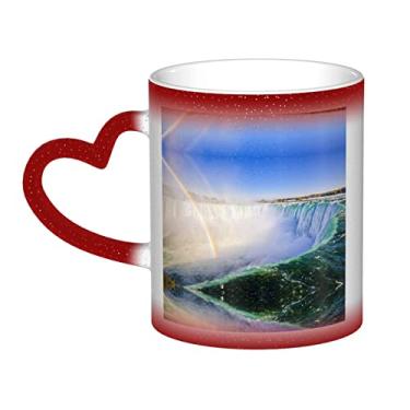 Imagem de Copo de café divertido das Cataratas do Niágara, copo de cerâmica que muda de cor sensível ao calor 12 Oz, para café/chá/leite/cacau, para adolescente/aniversário/festival/presentes