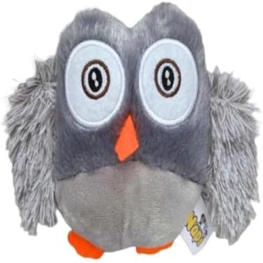 Imagem de Brinquedo macio para mastigar, coruja cinzenta, formato animal, filhotes, duravel, pequeno, macio, aconchegante, e seguro
