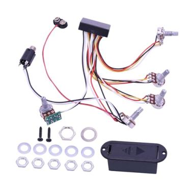 Imagem de predolo Circuito pré-amplificador de baixo elétrico com equalizador ativo pré-cabeado - Acessório profissional, 3 Bandas