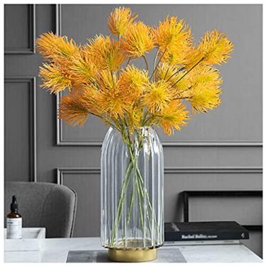 Imagem de Conjunto de flores artificiais rambutan simulação de flores buquê sala de estar mesa de jantar mesa de centro decoração de flores falsas decoração quarto varanda arranjo de casamento flores falsas