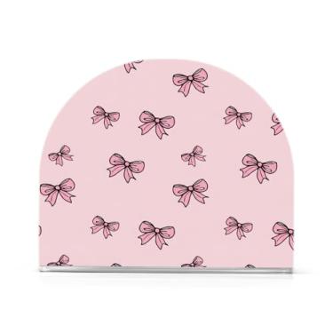 Imagem de Qilmy Bonito suporte de guardanapo de acrílico de gravata borboleta, porta-guardanapos para mesas cozinha restaurante decoração de casa, suporte decorativo moderno para guardanapos de coquetel de