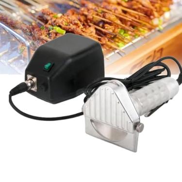 Imagem de Cortador de Kebab Doner comercial, máquina de cortar Kebab Shawarma portátil, espessura de corte de 0 ~ 6 mm ajustável e saída de 60 kg/h, motor potente, para churrasqueiras, restaurantes, lanchonetes