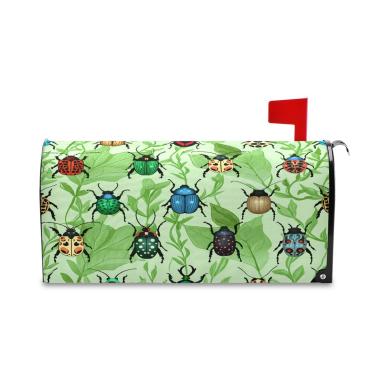 Imagem de Burbuja Capa de caixa de correio magnética, folhas de besouros decorativas, capa de caixa de correio para decoração de jardim e quintal, tamanho grande 52,8 x 64,5 cm