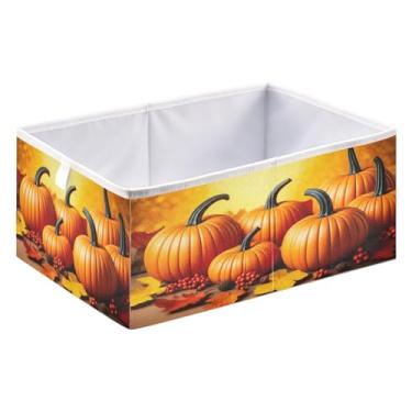 Imagem de STAYTOP Cestos de armazenamento de Feliz Dia de Ação de Graças, cestas de armazenamento dobráveis para organizar livros, prateleiras, armários, caixa de armazenamento grande, caixas organizadoras