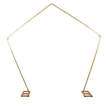 Imagem de Depisuta arcos de Casamento de Metal Dourado, Elegante Suporte de Pano de Fundo de Ferro Pentagonal para Cerimônia de 8,2 Pés de Largura Com Estacas de,para Festa de Aniversário