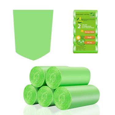 Imagem de Sacos de lixo compostáveis 2-2,6 galões - Inwaysin Bulk Mini lixeira forros de lixo sem cheiro forte grosso biodegradável minúsculos sacos de lixo de cozinha para banheiro escritório (verde claro, 100