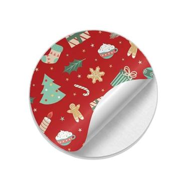 Imagem de Adesivos Redondos Natalinos 25 Unidades Estampa Cartoon - Tamanho 85x85cm