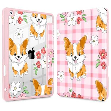 Imagem de May Chen Capa para iPad 9ª geração com suporte para lápis, iPad 8ª/7ª geração de 10,2 polegadas, [porta-canetas] com suporte de três dobras, proteção traseira de TPU transparente para despertar