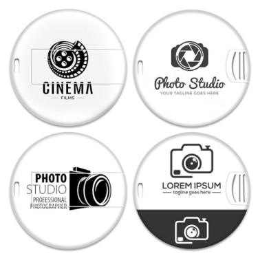 Imagem de Flash Drives USB com cartão circular personalizado, cartão redondo personalizado com opção de embalagem para marca comercial, promoções de eventos, presentes corporativos, materiais publicitários