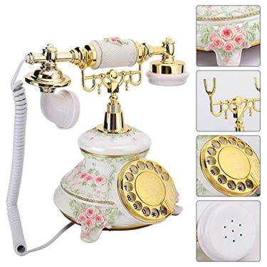 Imagem de aqxreight Dial Telefones Antigos Retro Country Vintage Fone Fixo Casa Fixa Telefone de Mesa o Precisa de Fonte AntigoTelefone VintageRotating Dial HandsetCountry Vintage