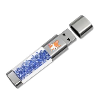 Imagem de Pen Drive USB de 64 GB, suporte de memória externa Techkey para armazenamento de imagens/vídeo/dados/backup V2.41 polegar/pular/discos rígidos de alta velocidade - azul jeans