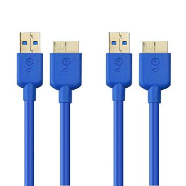 Imagem de Cable Matters 2 pacotes de cabos USB 3.0 tipo A para Micro-B SuperSpeed, Azul, 3 Feet