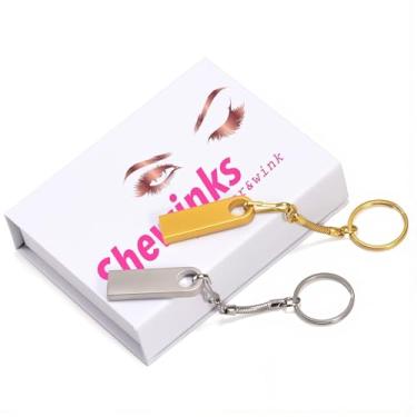 Imagem de Flash Drives USB de metal personalizados com chaveiro, pen drives personalizados para promoções de negócios, presentes corporativos, eventos, com embalagem personalizada opcional, unidade USB com