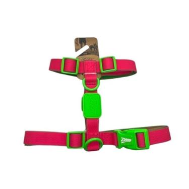 Imagem de PEITORAL PET Ajustável TODOS Portes Wave Premium Rosa Borracha Verde - Conforto Elegante