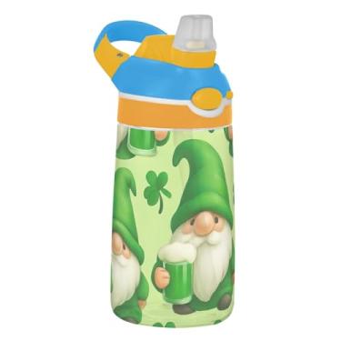 Imagem de Garrafa de água esportiva de 473 ml com canudo para crianças, meninas, meninos, garrafa de água portátil Tritan de 473 ml, copo infantil reutilizável à prova de vazamento, alça de transporte, lindos