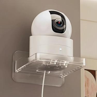 Imagem de Prateleira de armazenamento de parede sem perfuração para câmera de segurança, fácil instalação, suporte de câmera CCTV para uso doméstico, interno e externo