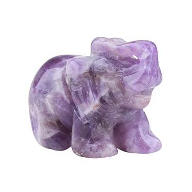 Imagem de Estátua de elefante cristal 1 peça quartzo rosa decoração de casa elefante obsidiana decoração pequena (6)