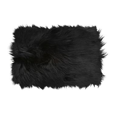 Imagem de NINGDAN 1 almofada retangular de pelúcia de pele sintética de 35,5 x 25,4 cm, tapetes de área, tamanho pequeno, para fotografia de mesa, decoração de casa, exibição de produto, acessórios de armário