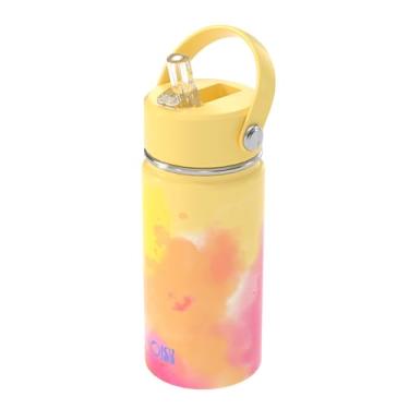 Imagem de OISIZ Garrafa de água infantil com tampa de canudo 397 g, garrafas de água de aço inoxidável 316 isoladas a vácuo para crianças para escola, garrafa de água à prova de vazamento, livre de BPA e manter