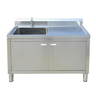 Imagem de Armário independente sob a pia, armário de pia utilitário com pia de aço integrada, armário de pia de aço inoxidável de cozinha independente, armário de pia de lavanderia com torneira, armário de pia