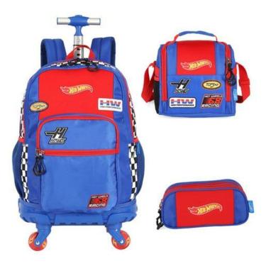 Imagem de Kit Mochila Rodinhas 360 Porta Notebook  Hot Wheels