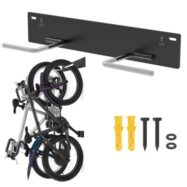 Imagem de Suporte para bicicleta Fat Tire Wall Mount Garage, Rack de armazenamento de bicicleta Fat Tire para garagem, ganchos de montagem na parede para bicicleta de pneu pesado máximo 45 kg, suporte vertical