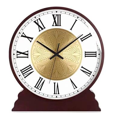 Imagem de Relógio de mesa para sala de estar, quarto, madeira maciça, quartzo, prateleira, relógio de mesa decorativo silencioso, lareira, escritório, cozinha