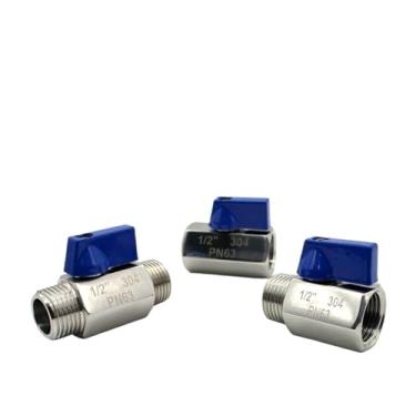 Imagem de 1 peça SS304/SS316L mini válvula de esfera de aço inoxidável 1/20.3 cm 1/10.2 cm 3/20.3 cm 3/10.2 cm 2.5 cm válvula de esfera macho e fêmea válvula globo 1/5.1 cm NPT (2.5 cm, BSP_MALE X MALE_SS300) 4