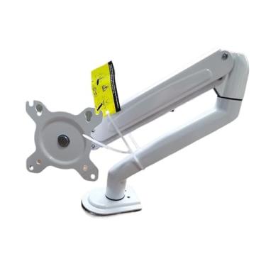 Imagem de BEGWVDJTP Suporte de montagem para monitor de mesa GC08-12, adequado para tela LCD de 13 a 27 polegadas, suporte giratório e ajustável de inclinação (branco)