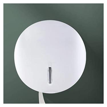 Imagem de Dispensador de lenços de papel, caixa de papel, suporte de toalha de papel de alta capacidade, suporte de caixa de lenços de papel higiênico portátil montado na parede (cor: branco, tamanho: 13,5